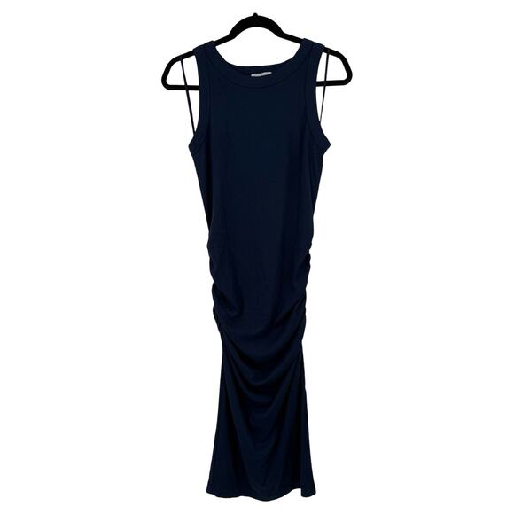 Michael Stars Wren side slit sleeveless body-con midi dress blue size Large L - Picture 2 of 9